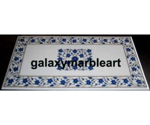 Rectangular marble inlay coffee table top 38x19" WPRE-381901
